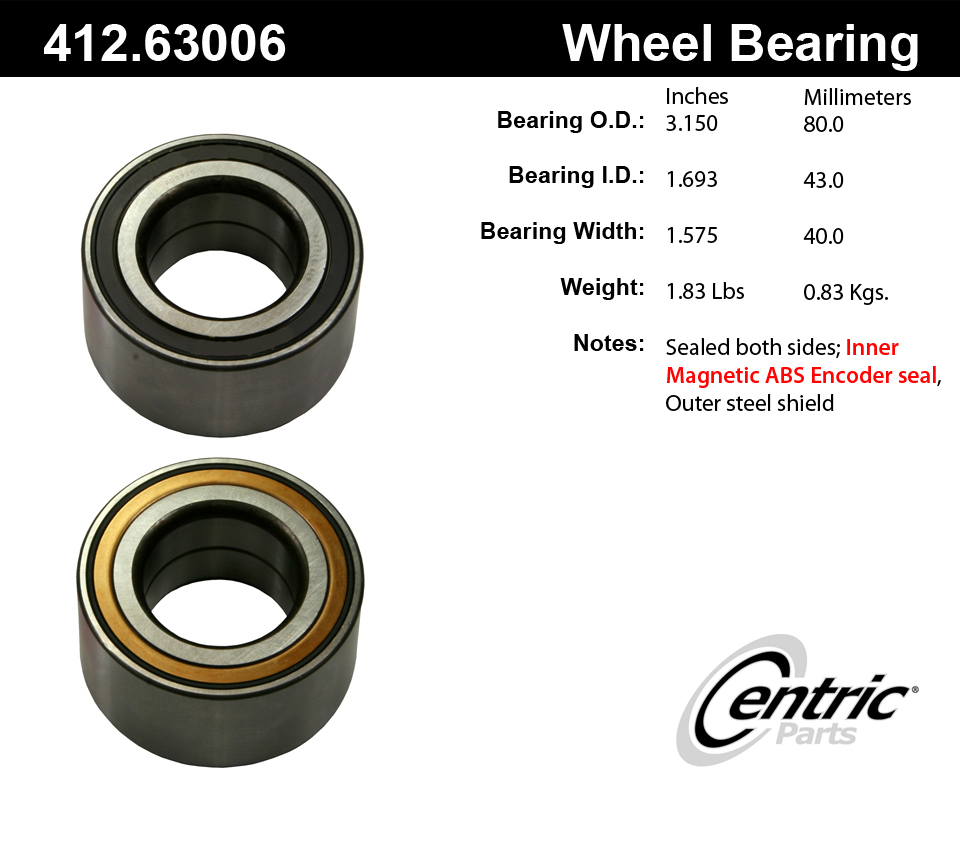Picture of Centric 412.63006 Premium Ball Bearing