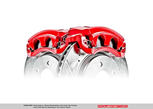 Power Stop S4946 Rear Brake Caliper Pair - Red Powder Coated, For Ford Five Hundred, Freestyle, Taurus, Montego, Sable