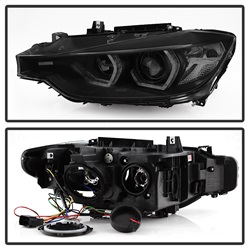 Picture of Spyder 5085047 Projector Headlights - Led Drl - Black Smoke
