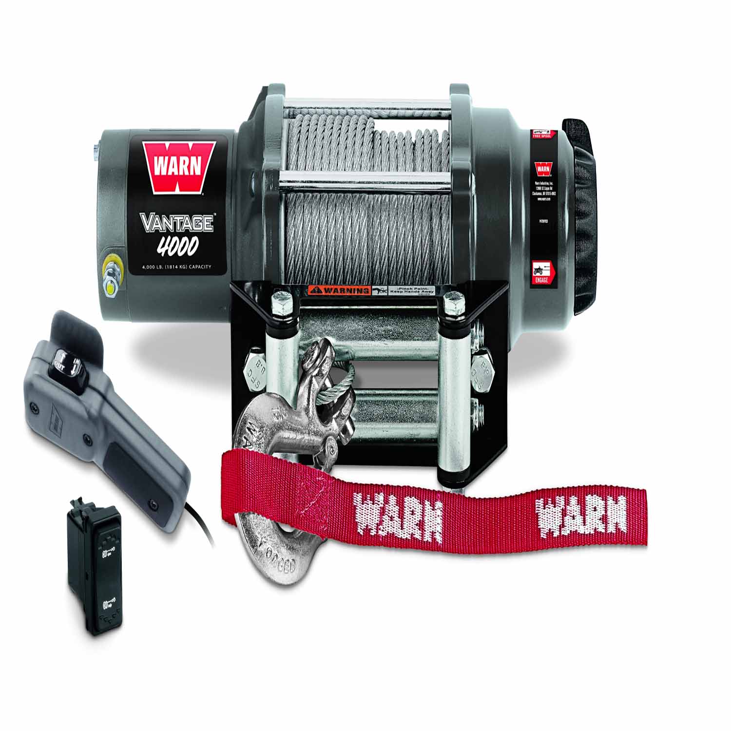 Warn 89040 12 Volt Dc Battery 4000 Lb Cap 50 Ft Wire Rope | THMotorsports