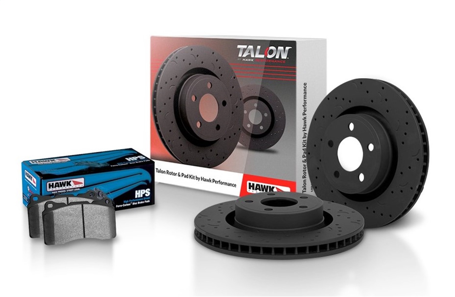Show details for Hawk Talon Cross-Drilled and Slotted and HPS Brake Pad Kit