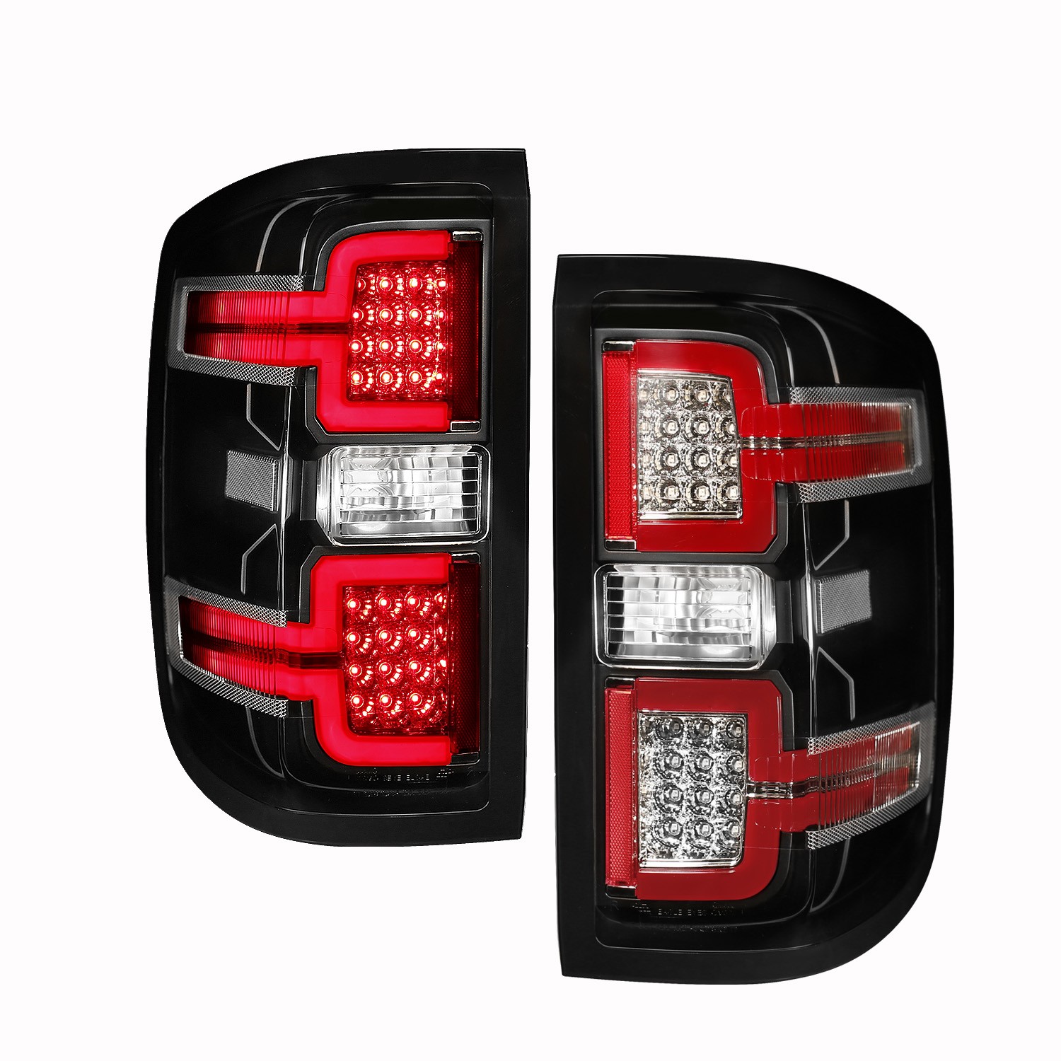 ANZO LED Tail Light Assembly Black Housing Clear Lens Pair | Cadillac Escalade (99-00) (311344)