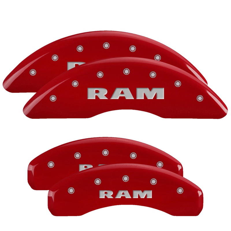 Show details for MGP Caliper Covers 55006SRAMRD Set of 4 caliper covers, Engraved Front and Rear: RAM, Red powder coat finish, silver characters