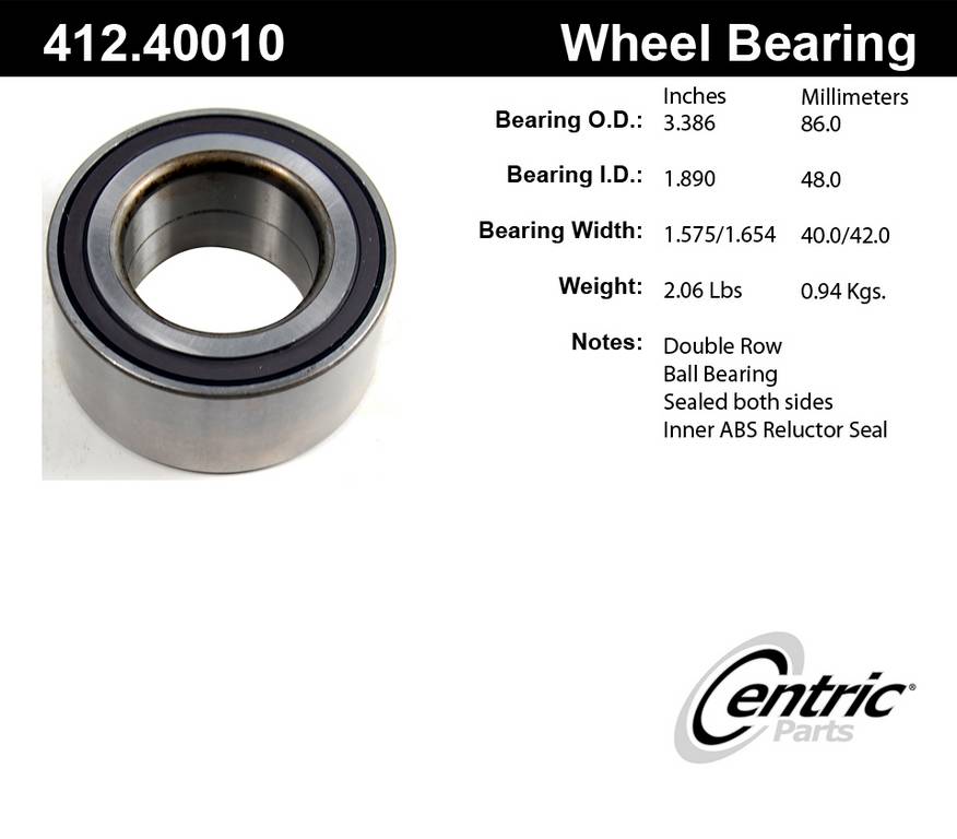 Show details for Centric 412.40010 Premium Ball Bearing