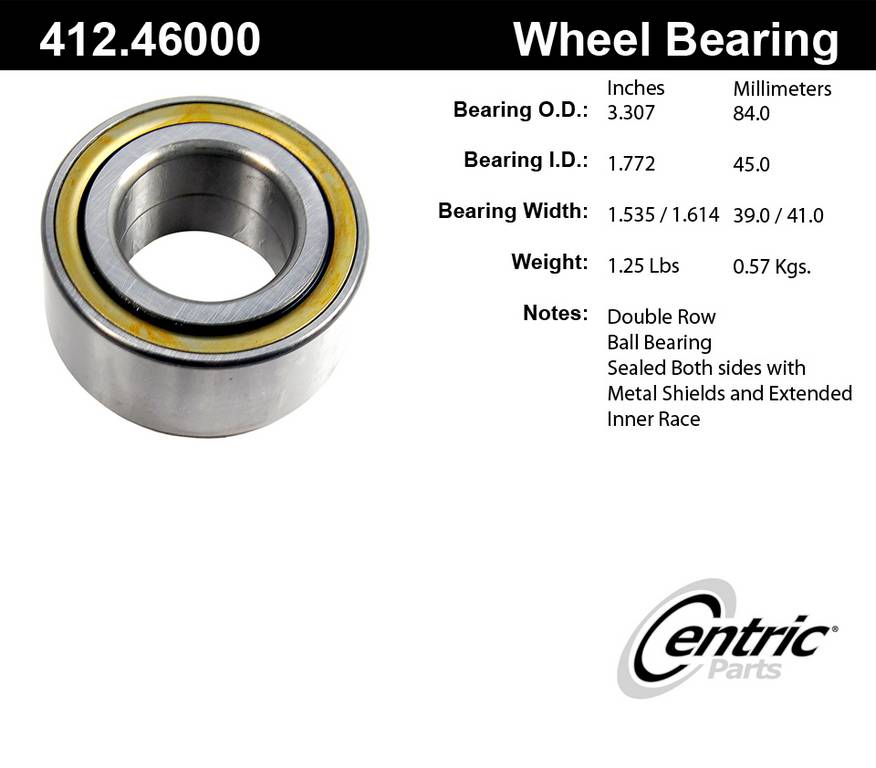 Show details for Centric 412.46000E Standard Ball Bearing