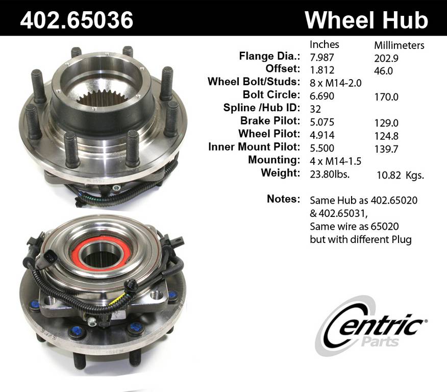 Show details for Centric 402.65036 Axle Bearings & Seals