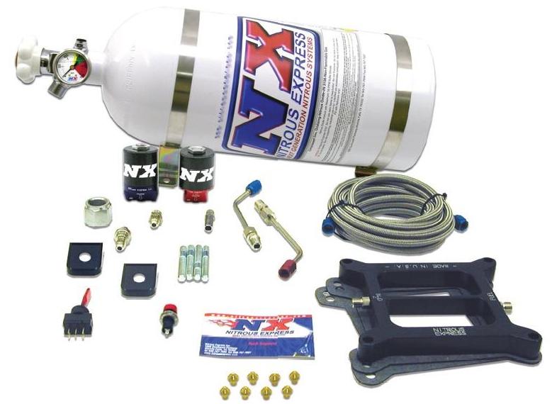 Picture of Nitrous Express 40040-10 4150 Hitman 4-Bbl (100-150-200hp) With 10lb Bottle