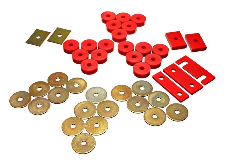 Energy Suspension Body Mount Set-Reg Access & Dbl Cab - Red