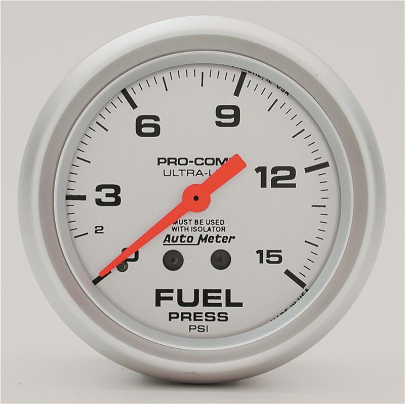AutoMeter Ultra-Lite Mechanical Fuel Pressure Gauge - 2 5/8" 100psi For Race & Street Cars